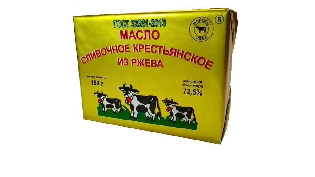 фотография продукта Масло сливочное Крестьянское 72,5% ГОСТ